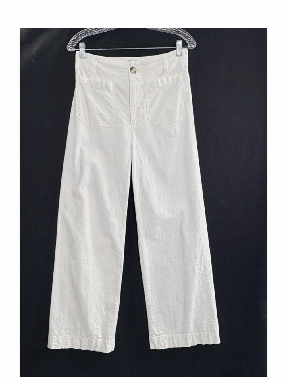 Anthropologie MAEVE Women The Colette Full Length Linen Blend Pant Sz 28 White